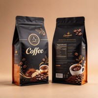 Sacs à café à fond plat imprimés sur mesure 250g 500g 1kg 2kg 5kg, pochette pour grains de café, emballage anti-humidité avec valve et fermeture éclair