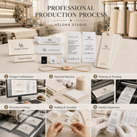 Étiquettes tissées personnalisées avec logo et pli central pour vêtements, chaussures, t-shirts, jeans, robes et vêtements d'extérieur