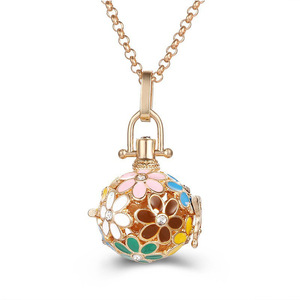 Collar con Colgante Difusor <span class=keywords><strong>de</strong></span> Aroma <span class=keywords><strong>de</strong></span> Cadena <span class=keywords><strong>de</strong></span> Eslabones Chapado en Oro <span class=keywords><strong>de</strong></span> Latón, Diseño Hueco <span class=keywords><strong>de</strong></span> Moda, el Más Vendido, para Difusión <span class=keywords><strong>de</strong></span> Aceites Esenciales y Perfumes - Product Image 3