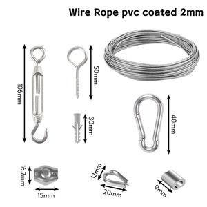 Câble métallique en acier inoxydable 35M/2mm Kit de câble enduit de PVC Verrouillage de tension pour plantes grimpantes Balustrade en fil de jardin - Product Image 2