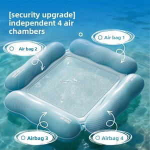 Da Niu Best-seller transfrontalier Matelas flottant gonflable à rayures pour adulte, avec dossier inclinable pliable, lit flottant et hamac individuel - Product Image 2