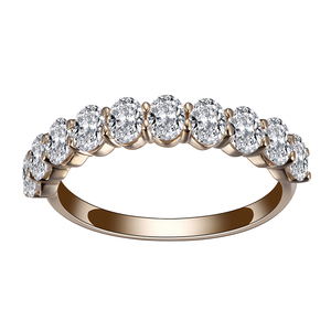 Bague de mariage classique et alliance éternelle plaquée or VS1, sertie d'un diamant ovale cultivé en laboratoire, pour femme - Product Image 2