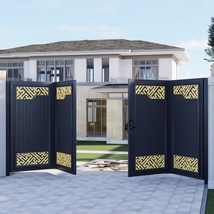 <span class=keywords><strong>Porte</strong></span> moderne Clôture Design Aluminium Patio Dernière entrée principale Persienne en métal Pliable <span class=keywords><strong>Porte</strong></span> d'allée <span class=keywords><strong>Porte</strong></span> roulante automatique - Product Image 1