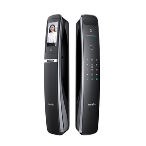 Serrure de porte intelligente à reconnaissance faciale, empreinte digitale et mot de passe avec écran de surveillance visuel de type œil de chat et contrôle par mini-programme - Product Image 1