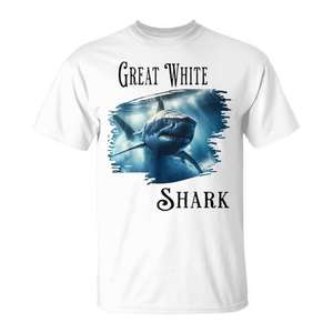 T-shirt Great White Shark, design océanique, vêtements pour hommes - Product Image 1