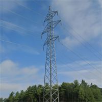 Tour de transmission autoportante en treillis d'acier cornière haute résistance Q345B, galvanisée à chaud pour l'électricité aérienne haute tension