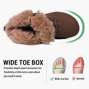 עמיד למים נעליים יחפות פרווה שלג חורף חם טיולים רגליים נשלף מגפי שלג גברים אפס ירידה חיצונית הליכה מגפי טרקים - Product Image 3