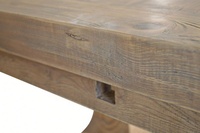 Table à manger extensible rectangulaire en chêne massif, style rustique rétro français de luxe HL704-300, 8 places, pour salle à manger.