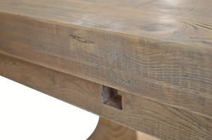 Bộ bàn ăn gỗ sồi nguyên khối kiểu nông trại Pháp cổ điển sang trọng HL704-300, hình chữ nhật, có thể kéo dài, 8 chỗ ngồi - Product Image 5