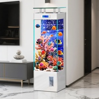 Nouveau modèle 2026 : Grand aquarium vertical rectangulaire intégré en verre ultra-transparent pour bureau à domicile