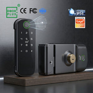 Cerradura Inteligente Doorplus con Wifi, Sin Orificios, Electrónica, con Huella Dactilar y Código, TUYA R9-201, para Puerta de Madera - Product Image 1