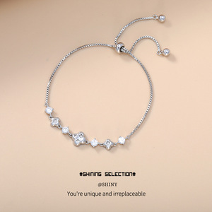 Four Leaf Clover <b>Bracelet</b> <b>Copper</b> Alloy Claw Setting Gift Women Fashion Charm Jewelry Yiwu Origin ASL 0125Q - Product Image 5