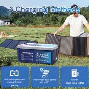 แบตเตอรี่ EU STOCK 25.6V 200Ah  แบตเตอรี่ 12.8V 100Ah 300Ah ระบบพลังงานแสงอาทิตย์ แบตเตอรี่ลิเธียมไอออนสำหรับเก็บพลังงาน - Product Image 4
