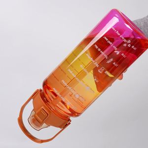 3set Large Capacity Outdoor Fitness Leak-proof Bpa-free Matt Color Gym Jugs Plastic Sports Water <b>Bottle</b> With Time Marker - Product Image 5