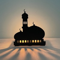 Le plus récent château de bougie en fer mosquée musulmane atmosphère lumineuse chandelier décoration festive artisanat pour le Festival du Ramadan