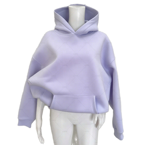 Sudadera con Capucha Extra Grande para Mujer, Color Sólido, Hombros Caídos, Forro Polar, Corte Corto con Bolsillos, Ropa de Otoño - Product Image 1