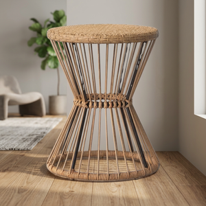 Decorative Durable Modern European Rattan Stool Set Eco-Friendly Waterproof Washable Portable Outdoor Bedroom Living Room - Product Image 1