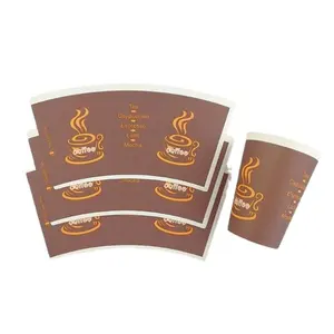 Disposable PLA coated paper fan for coffee cup in turkey Paper Cup Fan cup cake paper