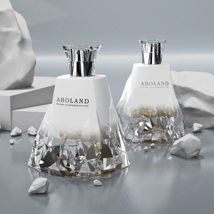 Aboland Luxury Glass Perfume <b>Bottle</b> With Engraving Screw Cap Rectangle Shape Empty <b>Bottle</b> For Perfume Design Manufacture - Product Image 4