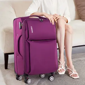 กระเป๋าล้อลากผ้าอ็อกซฟอร์ดสำหรับผู้หญิง,กระเป๋าเดินทางมีล้อขนาด20นิ้วกล่องใส่รหัสผ่านขึ้นเครื่องเคสเดินทาง