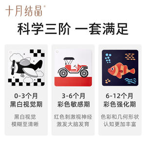 Tarjetas de cristalización de octubre para bebés, tarjetas en blanco y negro, estimulación visual, tarjetas educativas tempranas para bebés recién nacidos - Product Image 4