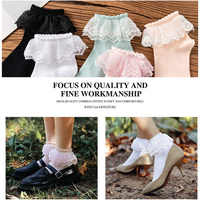 Perle à volants froufrous coton princesse mignon dentelle chaussette personnalisé cheville chaussettes pour les femmes