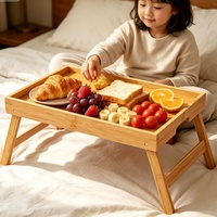 Table de lit pliable naturelle et économique pour les repas et les collations