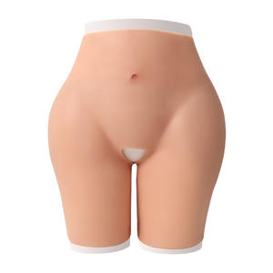 Ensemble de sous-vêtements en silicone simulant une prothèse mammaire féminine Pantalon d'amélioration des fesses en silicone à l'entrejambe ouvert - Product Image 5