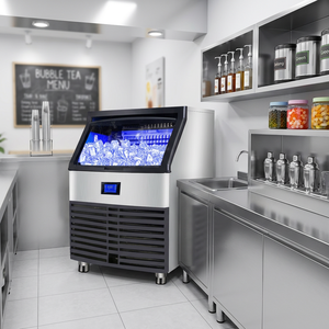 Máquina de hielo en cubos comercial autónoma de 100 kg, enfriada por aire, para restaurantes, fabricante NES-100C-P - Product Image 1