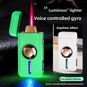 Accendino Torcia Fidget Spinner 2-in-1 in Metallo, Antivento, Fiamma Rossa, Ricaricabile USB-C, con <span class=keywords><strong>Luce</strong></span> LED e Controllo Vocale - Product Image 2
