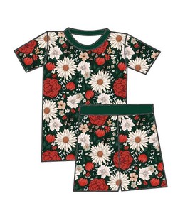 Conjunto de Dos Piezas de Manga Corta con Estampado Floral para Niñas Pequeñas, Marca Qingli OEM, Sin Aranceles, Gran Venta, para Verano - Product Image 4