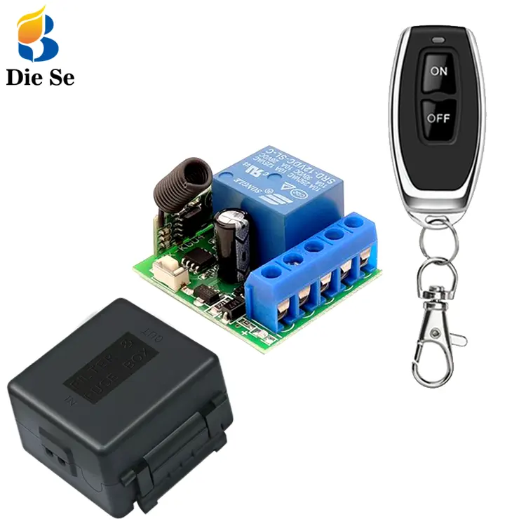 433 mhz wireless remote control switch DC 12V 10A 1CH ricevitore relè per Garage Gate Motor Light ON OFF trasmettitore