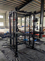 Máquina Smith Multifuncional Comercial con Cable, Entrenador Funcional, Power Rack, Equipo de Gimnasio Todo en Uno para Entrenamiento de Fuerza