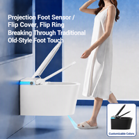 WC intelligent mural noir/blanc en gros, toilette intelligente automatique avec cuvette allongée pour salle de bain