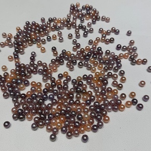 Perles d'eau douce naturelles en gros, 7-7,5 mm, violettes et pêche, forme presque ronde, perles cultivées en vrac, qualité AAA pour <span class=keywords><strong>la</strong></span> fabrication de bijoux - Product Image 3