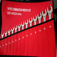 Kit de clés à fourche doubles rouges 10 pièces pour mécanicien automobile, portable, avec sac de rangement en toile