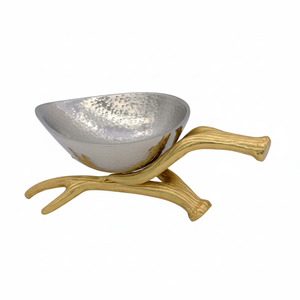 Bol martelé noir, métal Aluminium, argent et or - Product Image 1