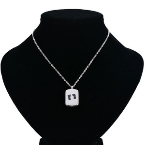 Pendentif en métal à motif de pied de mode rectangulaire en acier inoxydable <span class=keywords><strong>pour</strong></span> commémorer les êtres chers collier de bijoux d'urne <span class=keywords><strong>pour</strong></span> animaux de compagnie - Product Image 6