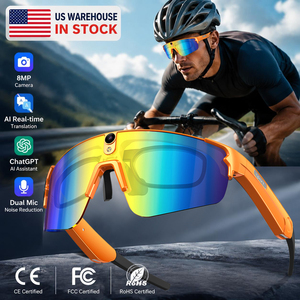 Lunettes de cyclisme intelligentes pour hommes avec caméra POV 8MP, traduction IA ChatGPT, assistant vocal et enregistrement vidéo – Modèle L805 (Stock US) - Product Image 1