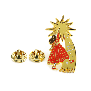 Bán Buôn Nhà Sản Xuất Thiết Kế Tùy Chỉnh Của Riêng Bạn Logo Kim Loại Pin Huy Hiệu Phim Hoạt Hình Hoa Dễ Thương Men Pin Thiên Thần Sao Vàng Ve Áo Pins - Product Image 2