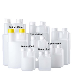Bouteilles de dosage liquide en PEHD vides de grande capacité, 120 ml, 500 ml, 1000 ml, à double col, pour produits chimiques, avec double compartiment - Product Image 1