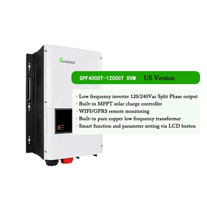 Version américaine Growatt SPF 12000T 12kw 10kw 8kw Série DVM/HVM Hybride à phase divisée Hors réseau 48V 120/240V Onde sinusoïdale pure - Product Image 2