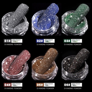6 Color Diamond Powder Reflective Nail Pigment Mixed Glass Micro Glitter Holographic <b>Sequin</b> Sparkle Nail <b>Art</b> Decoration Set - Product Image 4