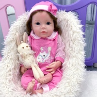 Poupées de bébé Reborn en silicone de 18 pouces pour nouveau-né, simulation complète du corps avec cheveux, peluche, mini poupées de mode pour enfants