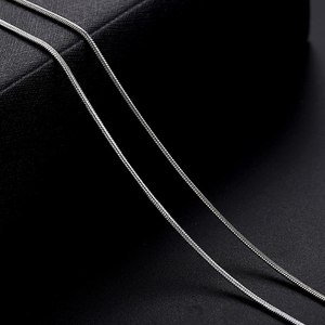 Collana a Catena Serpente in Ottone Placcato Argento Larghezza 1MM, Vendita all'Ingrosso, per Donna e Uomo, Gioielli alla Moda - Product Image 4