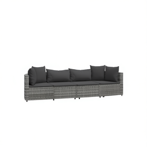 Juego de Sofás para Patio en Gris Antracita, Muebles de Jardín con Cojines, Resistentes a los Rayos UV, de Ratán PE Impermeable, Diseño Elegante - Product Image 1