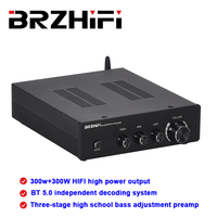 Amplificateur audio haute puissance BRZHIFI 3255-A 300W*2, BT 5.0, amplificateur numérique de classe D, stéréo HiFi, amplificateur de cinéma maison