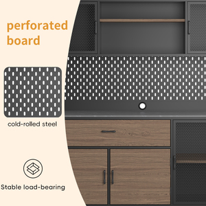 Mueble de Salón Moderno y Ecológico de Acero, Armario Despensa con 3 Cajones, Marca BIZOE - Product Image 6