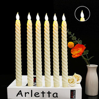 Bougies LED sans flamme à piles, en spirale torsadée, lumière chaude décorative pour la maison, les mariages et les fêtes