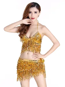 Ceinture à paillettes et franges pour danse orientale, jupe enveloppante, club, danse indienne, <span class=keywords><strong>latine</strong></span>, hula, plage, écharpe de taille - Product Image 3